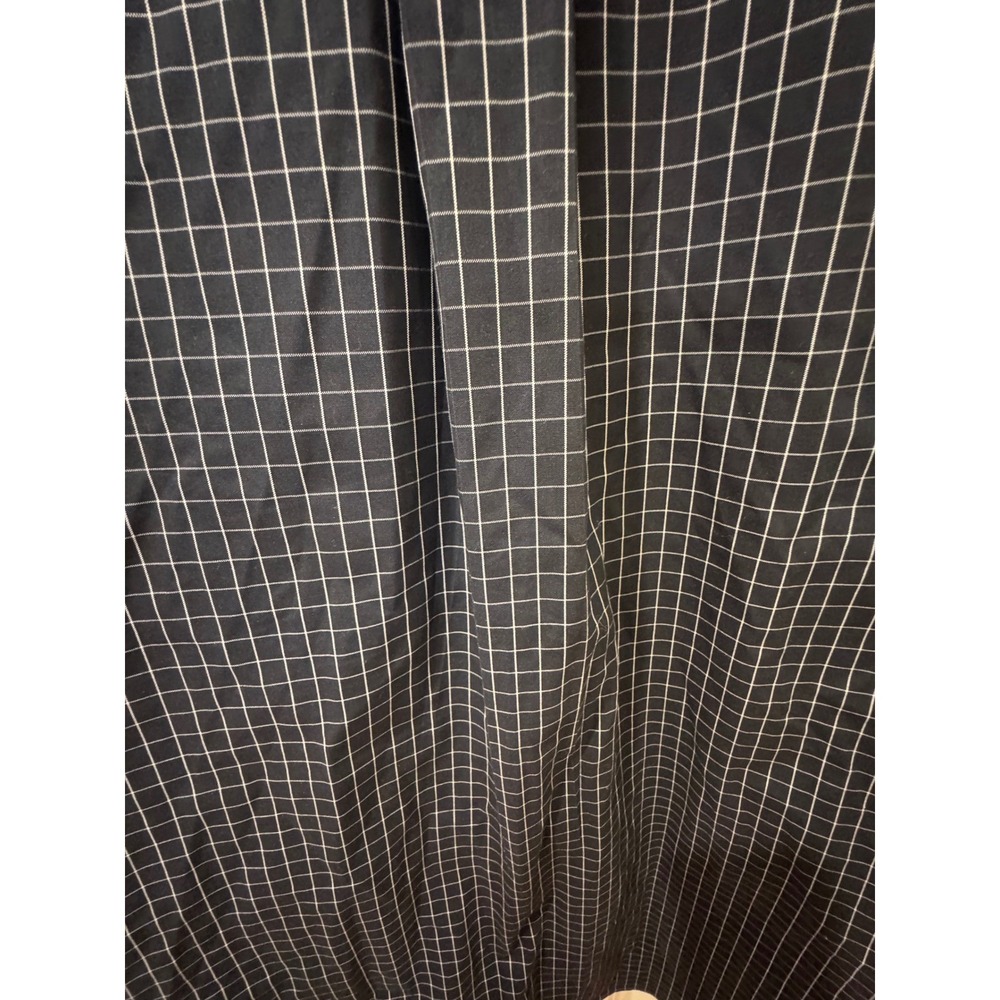 Paul Fredrick Mens Dress Shirt 19x36 Classic Fit Non-Iron Cotton Navy Windowpane - Picture 7 of 9